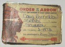 Boy Scout OA Membership Card Lodge 332 Tecumseh Michigan 1973 RC6