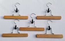 5 Wood Pants  Skirt Hangers Great Condition. 9" Length.