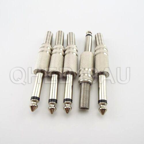 6.35mm 1/4" Mono Male Jack Plug Solder Audio Video Speaker Cable Connector 26H - Picture 4 of 5