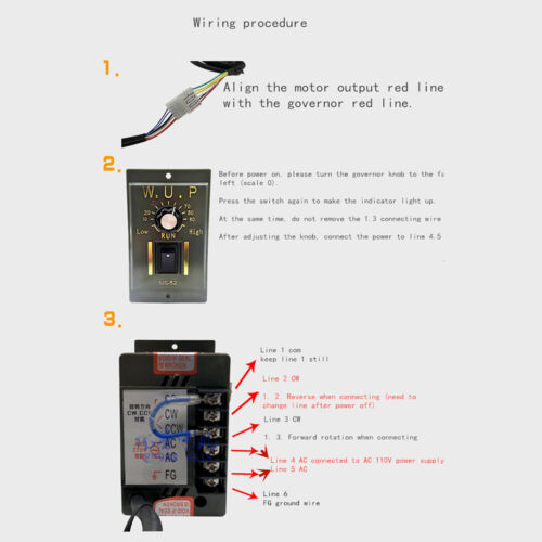 AC110 V 15W gear single-phase motor Electric variable speed controller 1:25 - Picture 7 of 12