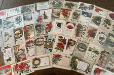 Big Lot of ~100 Antique  Christmas~Vintage 1900's Xmas Postcards~in sleeves~d259