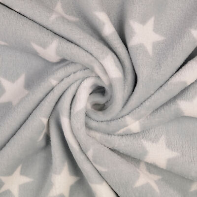 0,5m Flanell Fleece mit Sternen, grau, Doubleface, 2002795002 (14
