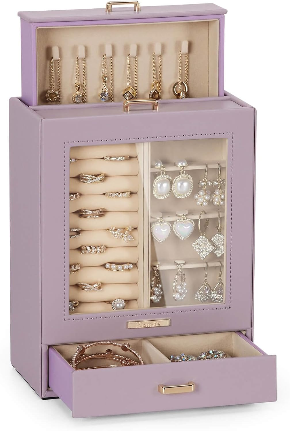 Stylish Jewelry Organizer Box for Necklaces Rings Earrings a Perfect Gift for Girls and Women-image