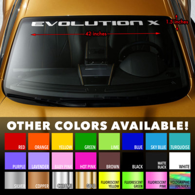 MITSUBISHI EVOLUTION X EVO 10 WRC Windshield Banner Vinyl Decal Sticker 42x1.5''