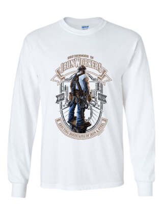 Brotherhood of IronWorkers Long Sleeve T-Shirt Blue Collar Job Construction Tee
