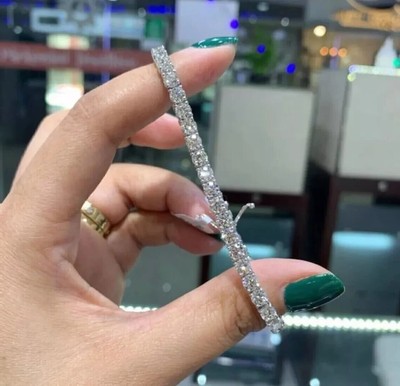 8CT Round Lab Created Diamond Wedding Tennis Bracelet 14K White Gold Plated