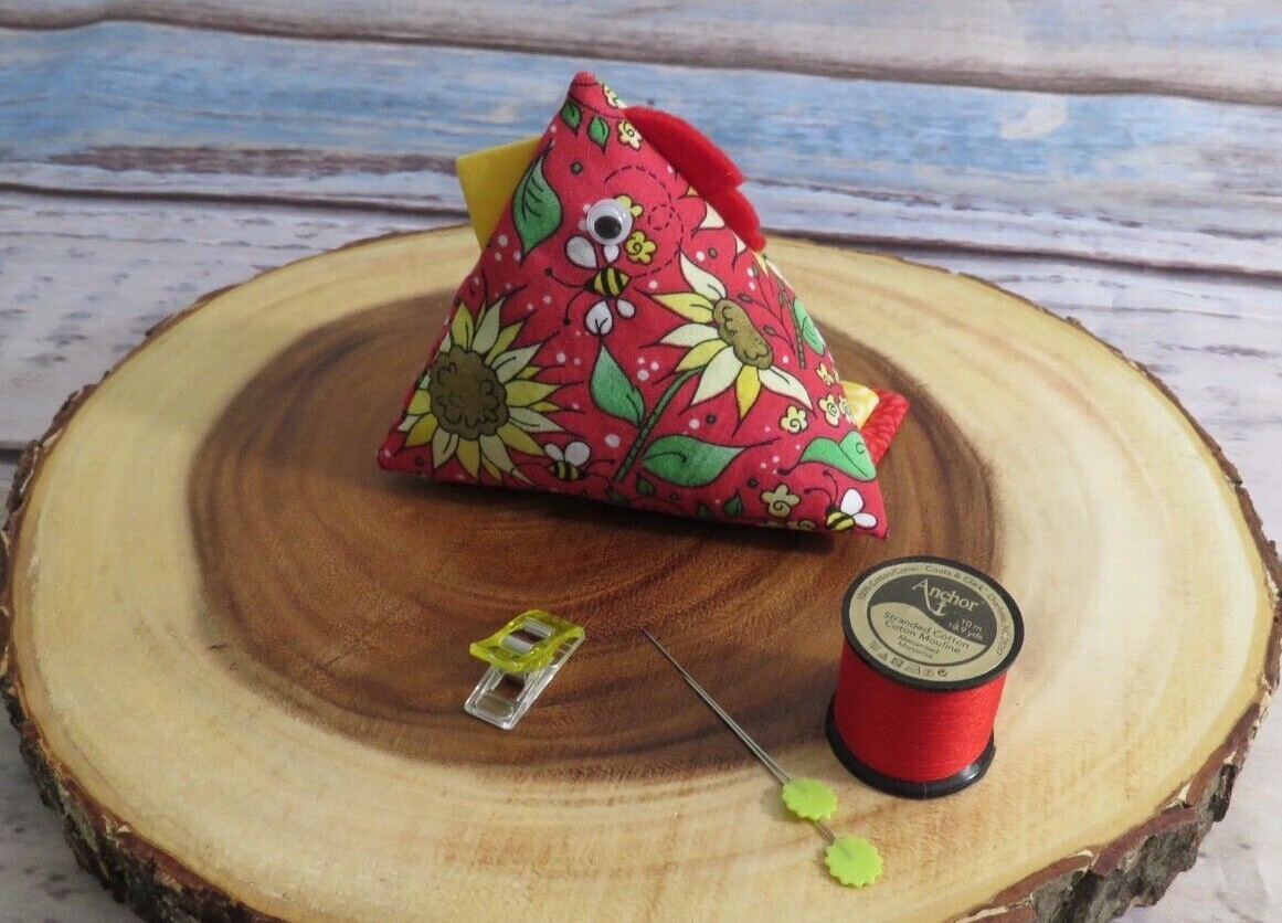 Chicken Pincushions, Novelty Fabric Pin Cushion, Ground Walnut Shell