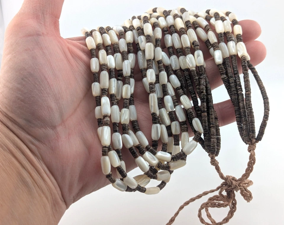 Santo Domingo Kewa Necklace MOP Shell Heishi Handmade by B Coriz NA Jewelry - Image 3 of 4