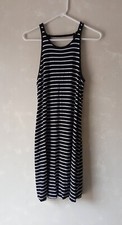 GAP BLACK & WHITE STRIPED HALTER SWING DRESS- SIZE MEDIUM