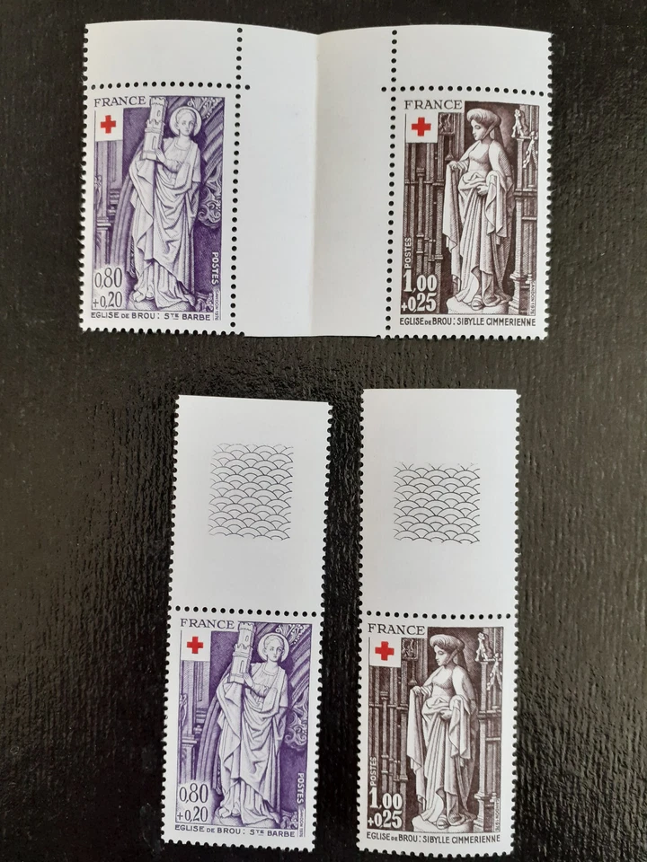 Frankreich - Rotes Kreuz 1976 - eindeutig aus Bogen und Heftchen Mi. 2001/2 - Bild 1 von 1