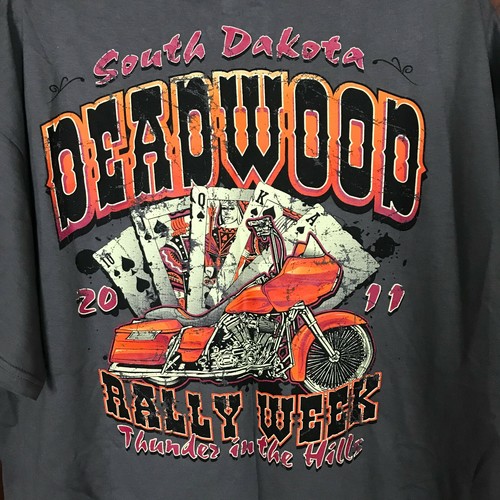 Deadwood South Dakota Motorcycle Gray Short Sleeves T-shirt Men Size XL - Picture 5 of 5