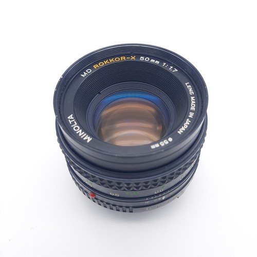 Vintage Minolta MD Rokkor-X 50mm F1.7 Manual Focus Lens with Caps - READ! - Picture 3 of 12