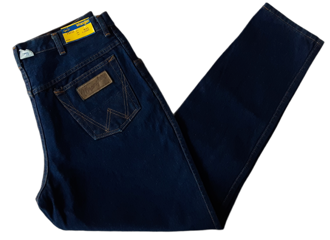 MENS WRANGLER BLUE BELL DARK BLUE WASH STRAIGHT LEG DENIM JEANSZIP FLY