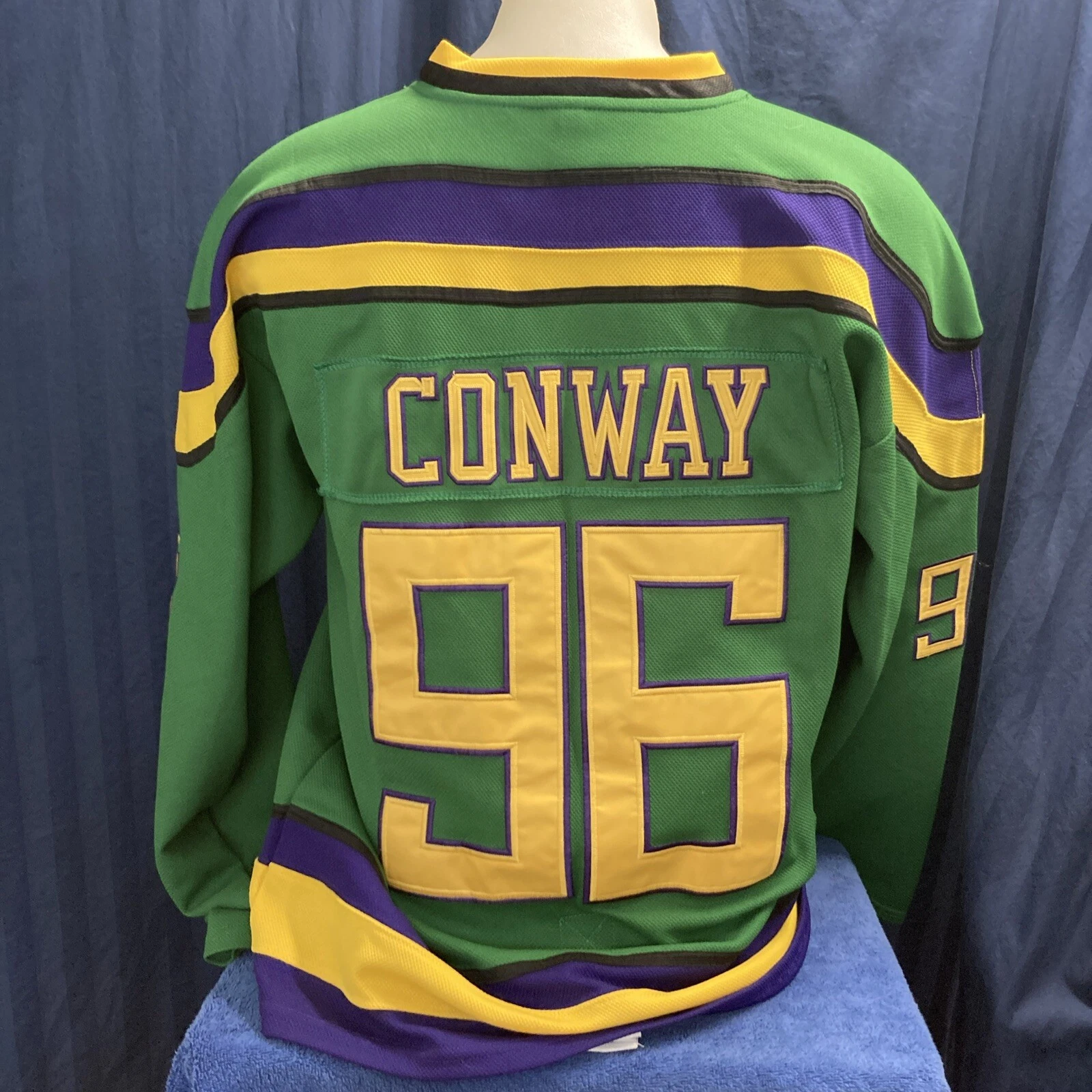The Mighty Ducks Movie Jersey #96 Conway all Size
