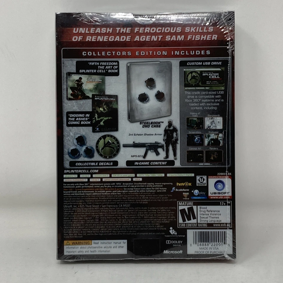 Tom Clancy's Splinter Cell: Conviction Collector’s Edition Xbox 360 Sealed - Image 2 of 4
