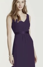 Davids Bridal Gown Style F15530 Size 6 Purple Shade Dress Ruffle Back Zipper