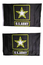 3x5 Army Star Black Heavy Duty Polyester Nylon 200D Double Sided Flag