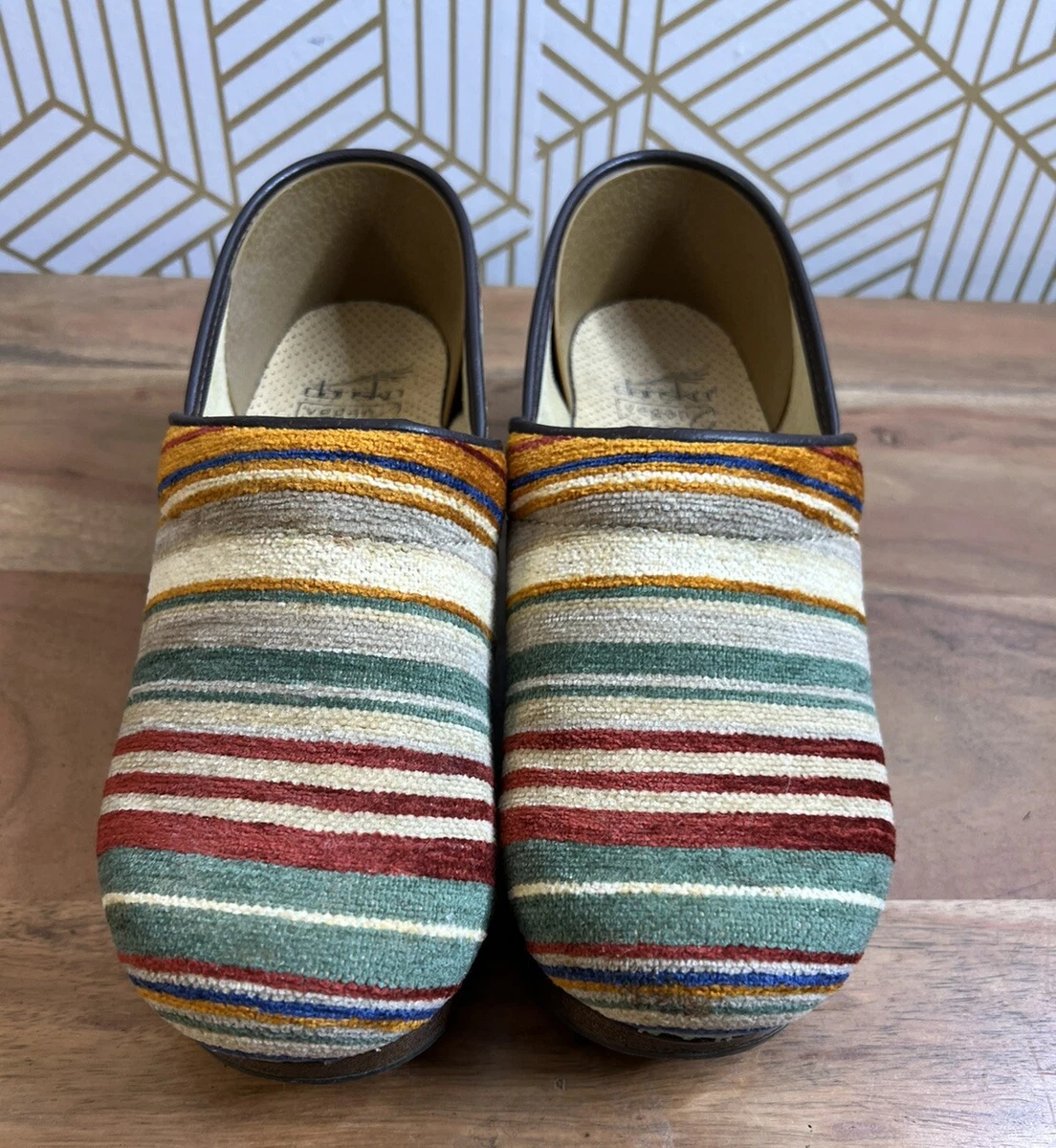 Women s Dansko Vegan Jute Professional Clogs Multi Color Woven