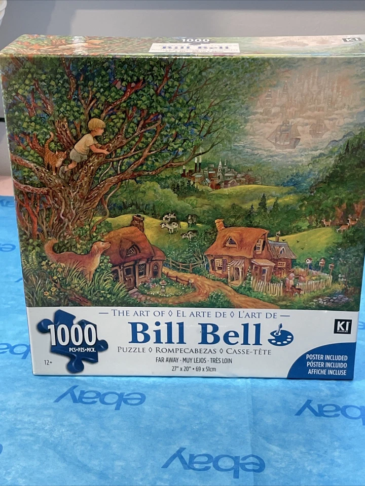 Lejos, Bill Bell 1000 piezas rompecabezas 27x20 casas de techo de paja de ensueño Foto 2 de 4