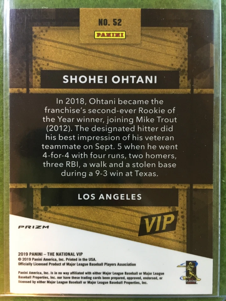 Shohei Ohtani LAZER PRIZM CARD SP /99 REFRACTOR 2019 National VIP - Image 4 of 4
