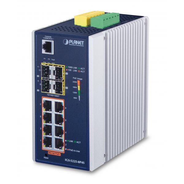 PLANET IGS-5225-8P4S switch di rete Gestito L2+ Gigabit Ethernet (10/100/1000) S