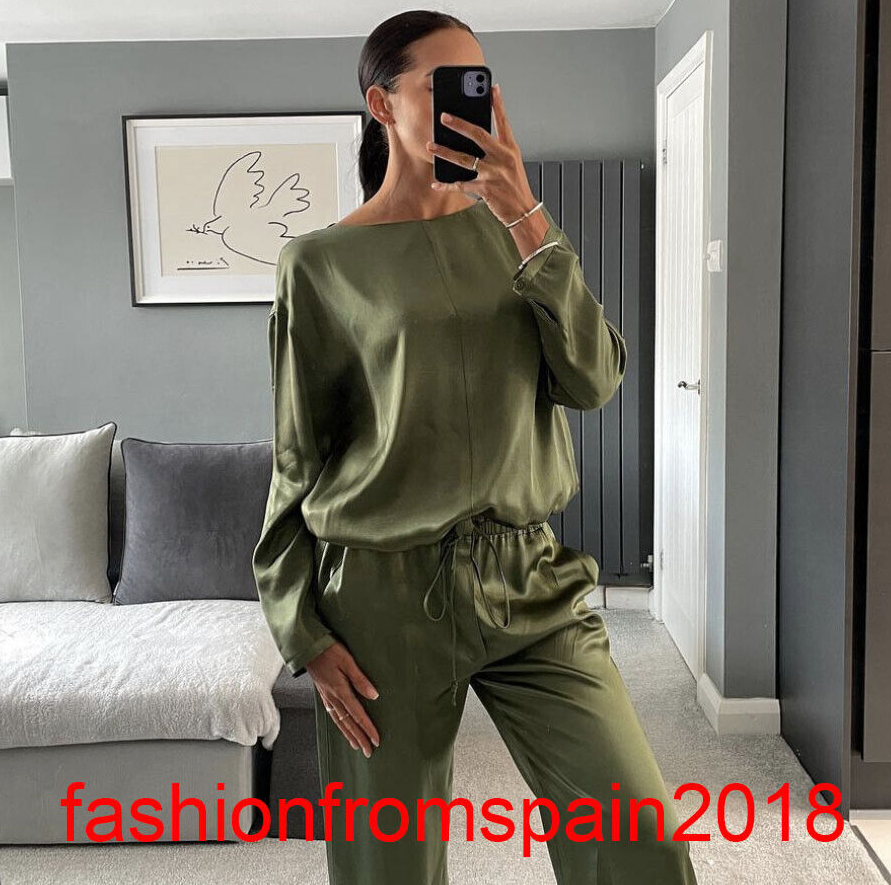 ZARA NEW WOMAN FLOWING SATIN TOP GREEN XS-XXL 4437/042 | eBay