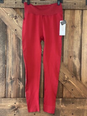 RBX Women's Red Glimmer Down Sides/Top/Ankle Athletic Leggings - M NWT