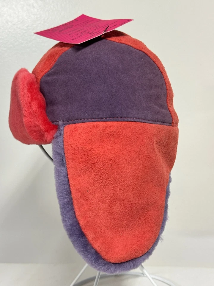 UGG kids Pink & Purple Sheepskin Shearling BAILEY Trapper Hat size 2-4 YR - Image 3 of 4