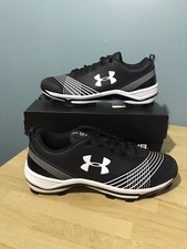Under Armour Women’s Glyde TPU Cleats Shoes (1297333-011) Black/White, Size 12