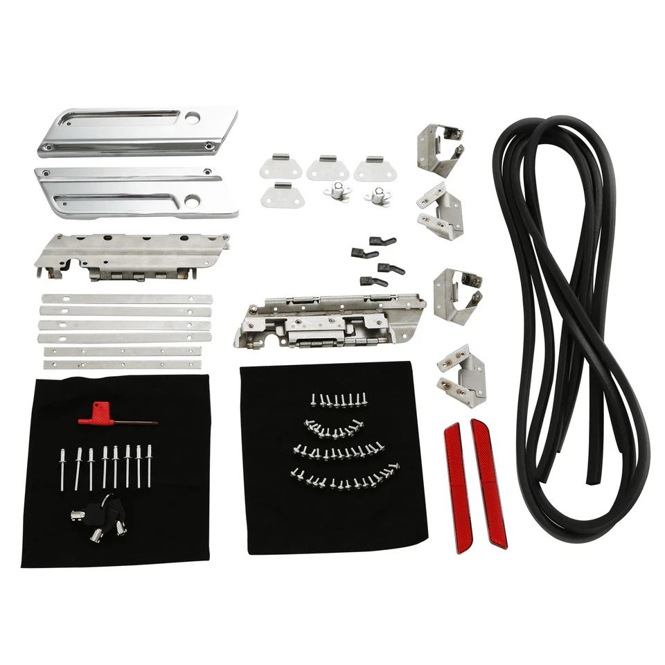 Kit de bloqueo de bisagra de pestillo de hardware de alforja de bolsa dura para Harley Road King 1993-2013 Foto 3 de 4