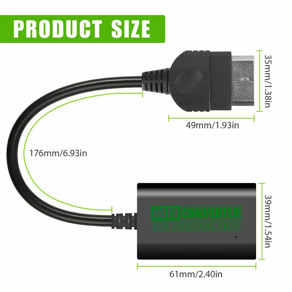 TV Video Game Console HDMI Converter Adapter HDTV Link Cable For Original XBOX - Image 4 of 4