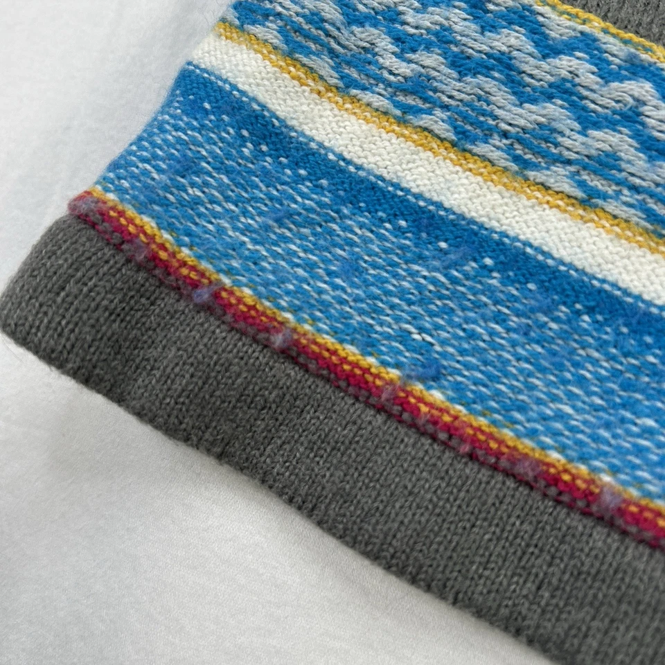 Vestido Hanna Anderson feminino 110/tamanho 5 cinza mistura de lã corações Fair Isle *LEIA* - Imagem 3 de 4