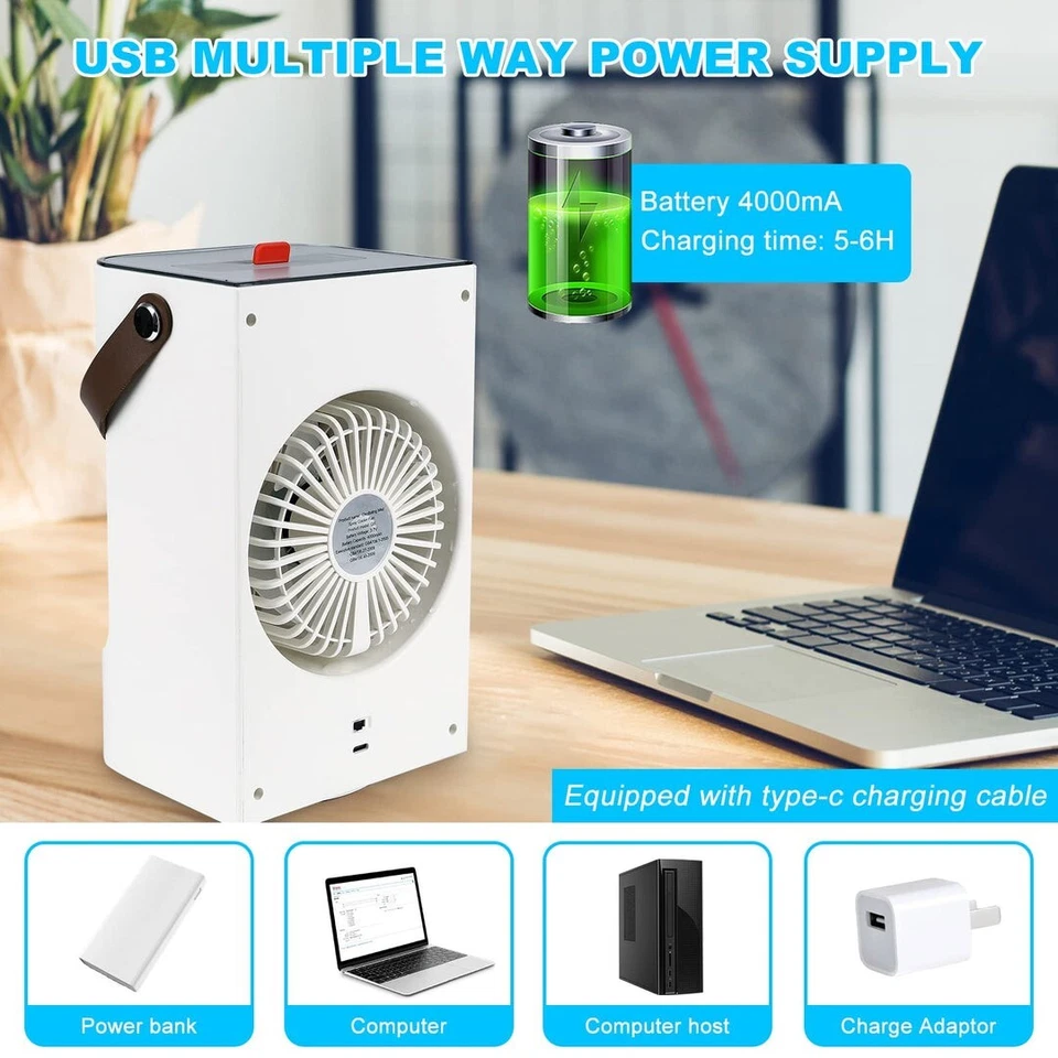 Portable Air Cooler, 4 In 1 Evaporative Small Desktop Cooler - Image 2 of 4