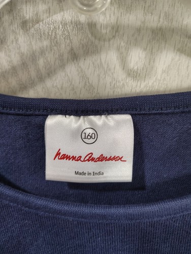 Hanna Andersson Classic Pocket Dress Navy Blue Res Stripe Long Sleeve - Picture 3 of 8