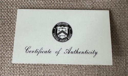 1994-1998 U.S. Proof Set Mint Issued COA (NO Coins or OGP)