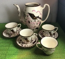 VINTAGE Lusterware Breakfast Set HP GRAY'S POTTERY England copper lustre