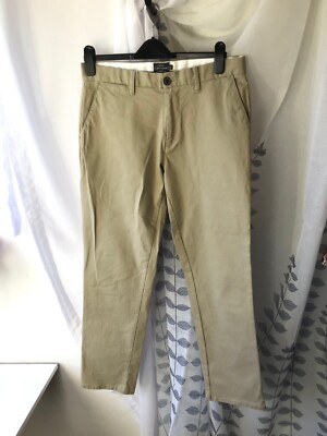 Next Straight Fit Chinos, Stone, Size: 32 Short, VGC