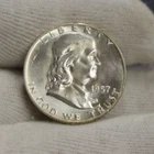 1957 D  US Franklin Halves 50c Nice Unc