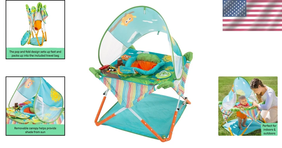 Jersey compacto para bebé con dosel extraíble - Perfecto para bebés activos 6-12 meses Foto 2 de 4