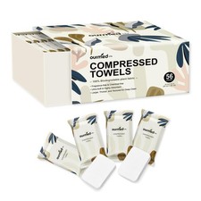Compressed Towel Tablets   Portable, Individually Wrapped Disposable Face Tow...