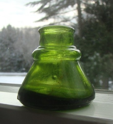 Antique Olive Green CARTER'S 1897 MADE IN U.S.A Cone Ink Bottle