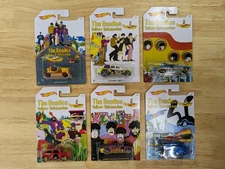 Hot Wheels 2015 The Beatles "Yellow Submarine" Complete 6 Car Set, New - EC