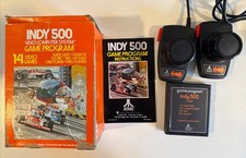 Indy 500 Atari 2600 Cartridge Box Manual 1978 Great w/controllers. Tested, Works