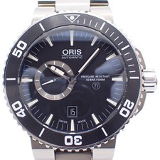 Oris Aquis Date 500M Water Resistant Diver's Automatic Watch, Titanium, Black