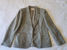 Vintage Mr Jax Canada Gray Tweed Plaid Blazer Jacket Women's Size 10 Wool Blend