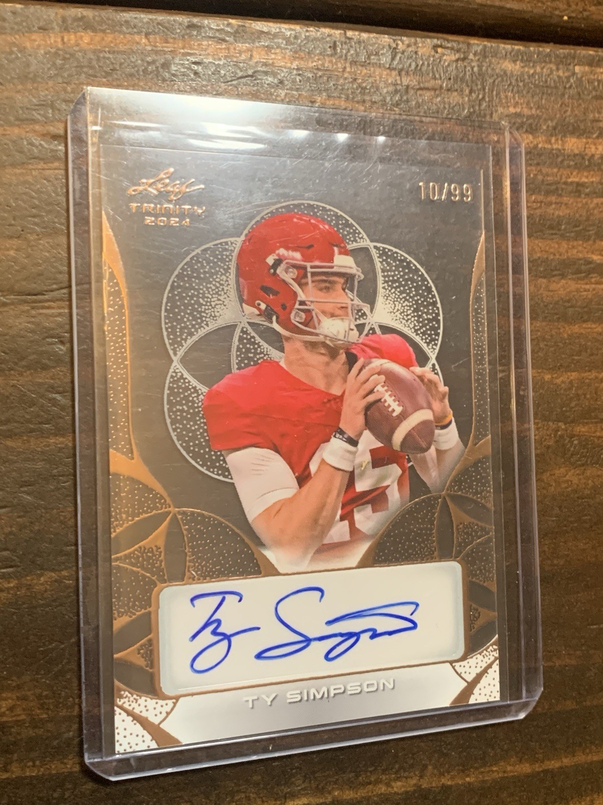 Ty Simpson 2024 Leaf Trinity - Clear Autographs #CA-TS1 Bronze /99