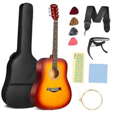 Acoustic Guitar For Beginner 41-inch - Full Size Wood Guitar 41 Inch orange