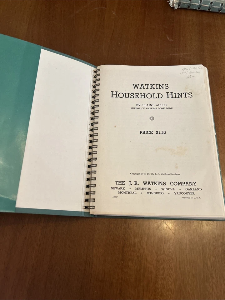Vintage Watkins Lot Of 2 Household Hints w DJ &  Hearthside Cook Book - Image 3 of 4