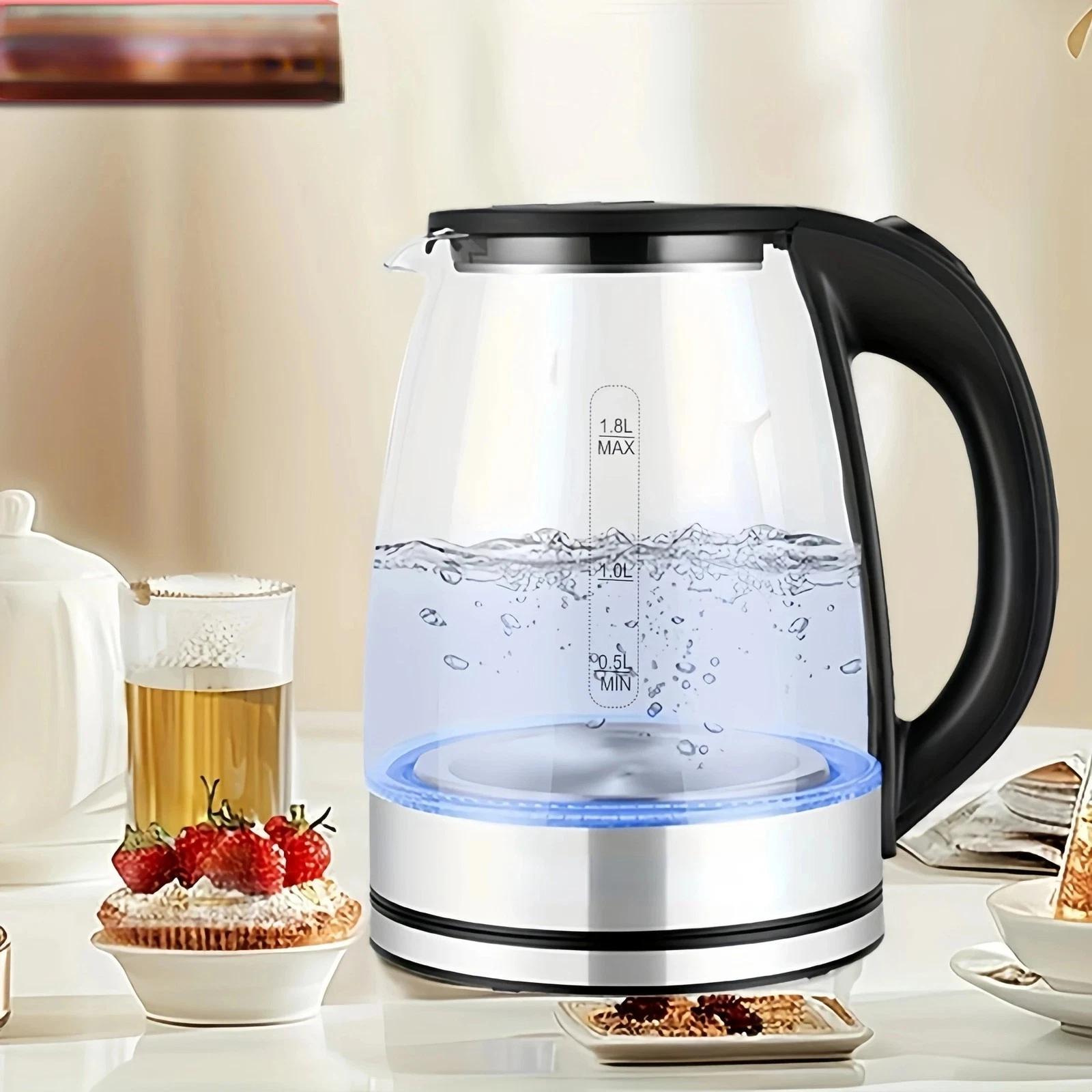 Electric Kettle 1.8 Liter Electric Tea Kettle with LED Illuminated
