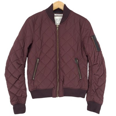 Khujo Bomber Jacket Women Quilted Burgundy Red Mt2 Size S